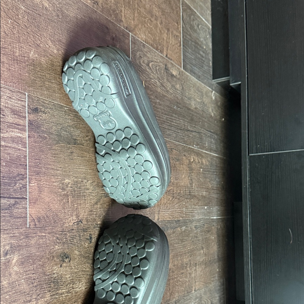 Adidas Black Platform Slip-Ons